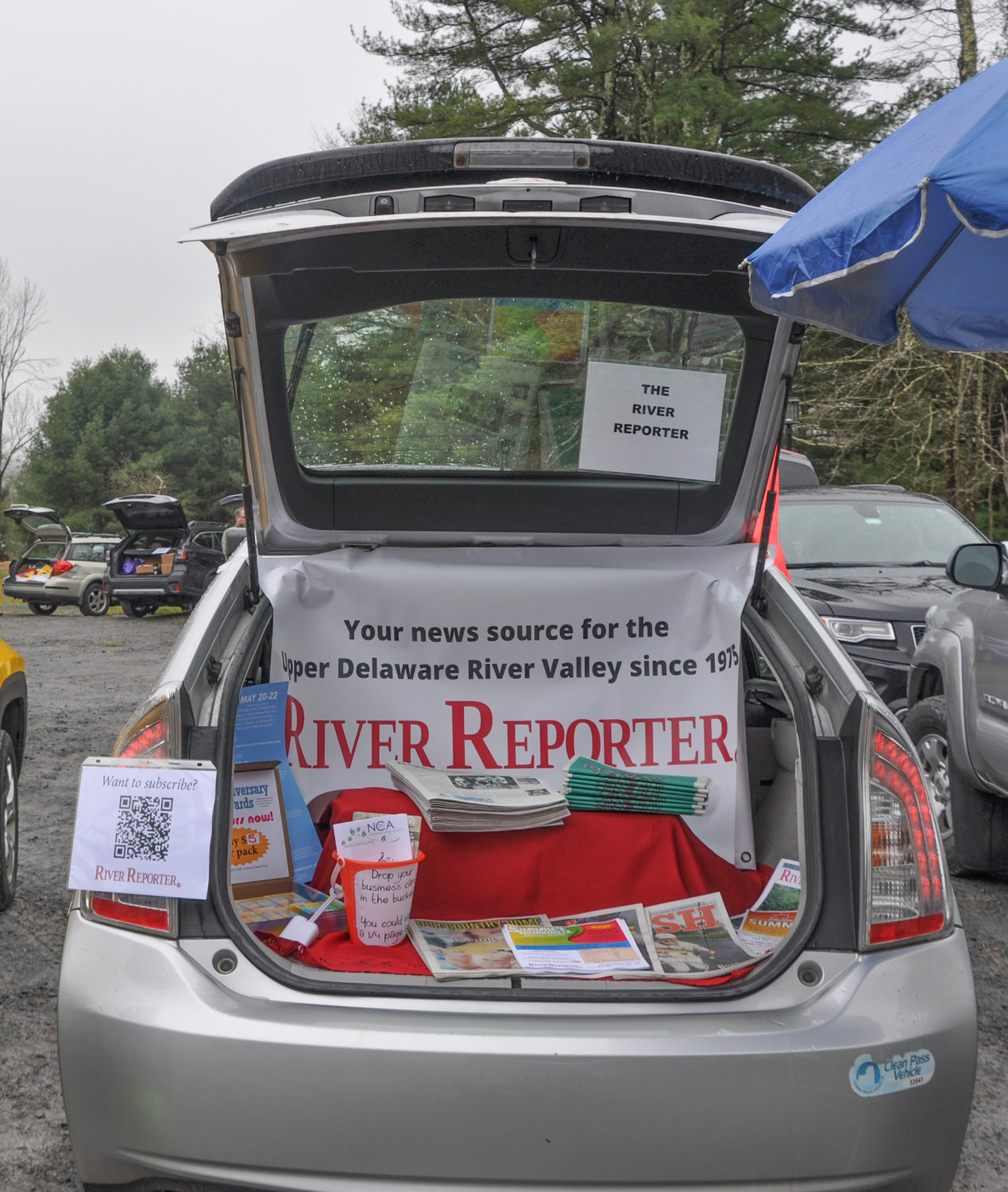 Naturally, The River Reporter-mobile was on hand at the SCVA business-to-business information exchange held last Wednesday in the Forestburgh Playhouse parking lot. The delicious food, provided by Mr. Willy's catering, was inside the Tavern—so that's where Dharma and I spent most of our time.